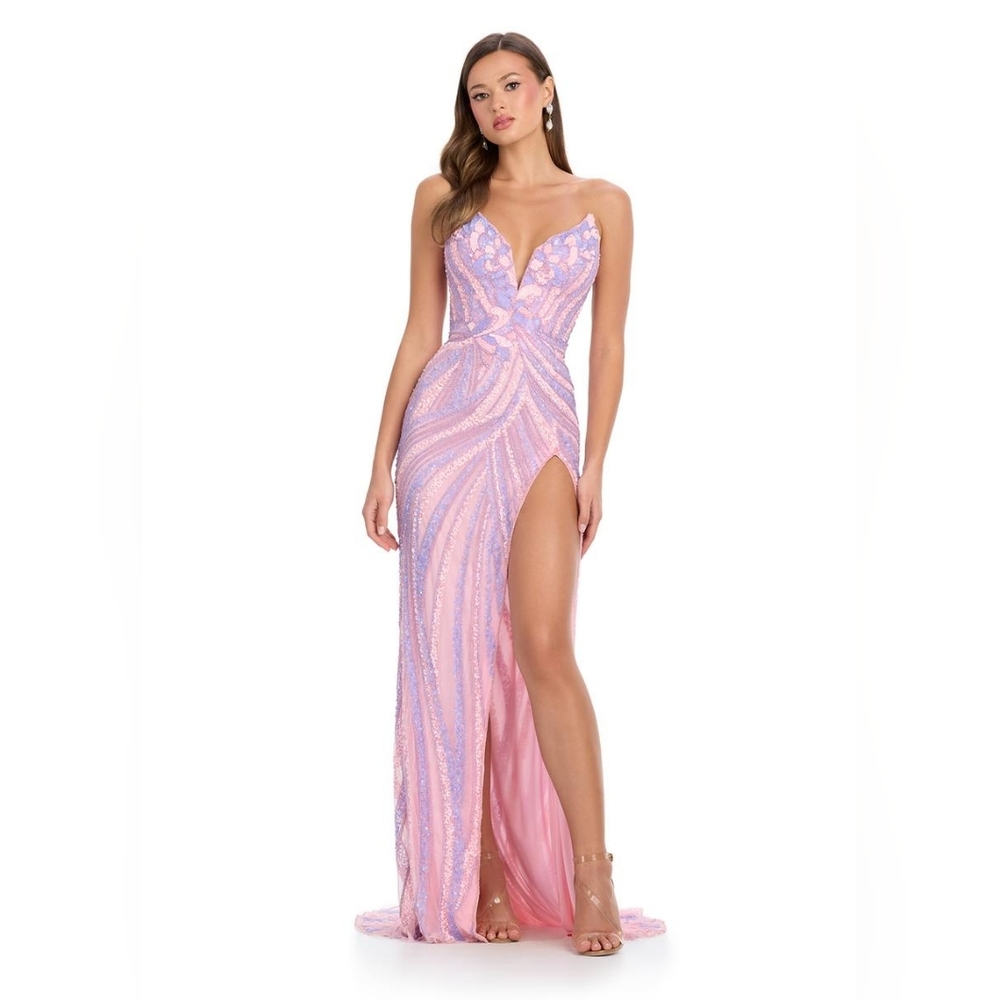 Ashley LAUREN 11236 PINK / LILAC SZ 8 PROM